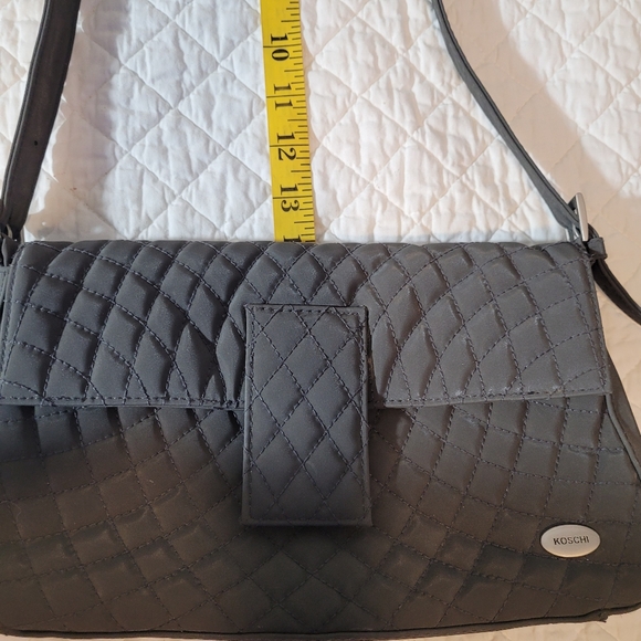 KOSCGI Quilted Shoulder Soho Trendy Gray Bag in Black - Picture 10 of 10